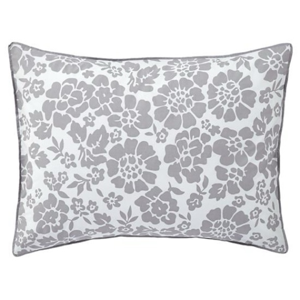 Set of 2 Pillow Shams - Gray Floral Dream Girl (Land of Nod / Crate & Kids)